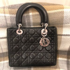 Christian Dior Lady Dior Lambskin bag black